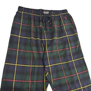 Polo Ralph Lauren Tartan Plaid Flannel Pajama Pants Mens M Green Blue Loungewear